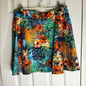 Blue and Orange Skater Mini Skirt Resort Wear Made in Brazil